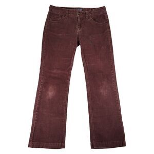Polo Jeans Womens 8 32x29 Wendy Corduroy Straight Leg Brown Stretch Flap